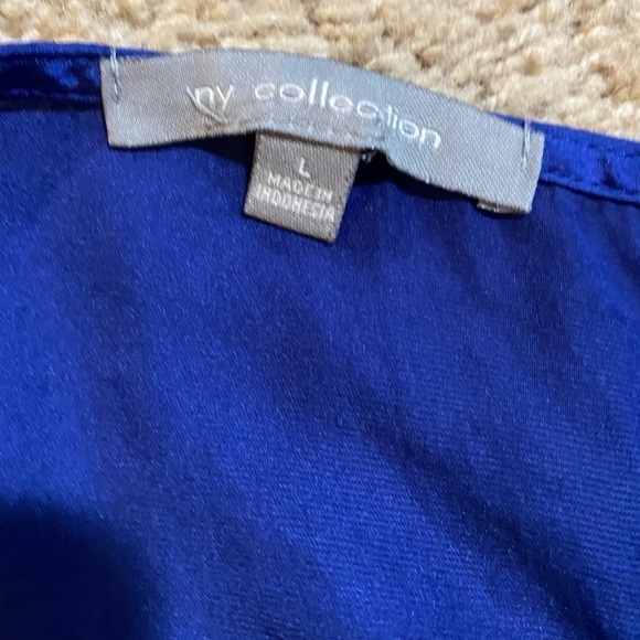 NY Collection Royal Blue Dress Size L - Picture 6 of 6